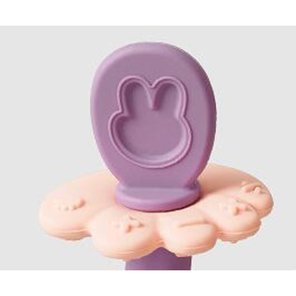 2 KPL Vauvan Lusikkasetti Silikonilusikka Pink-Purple