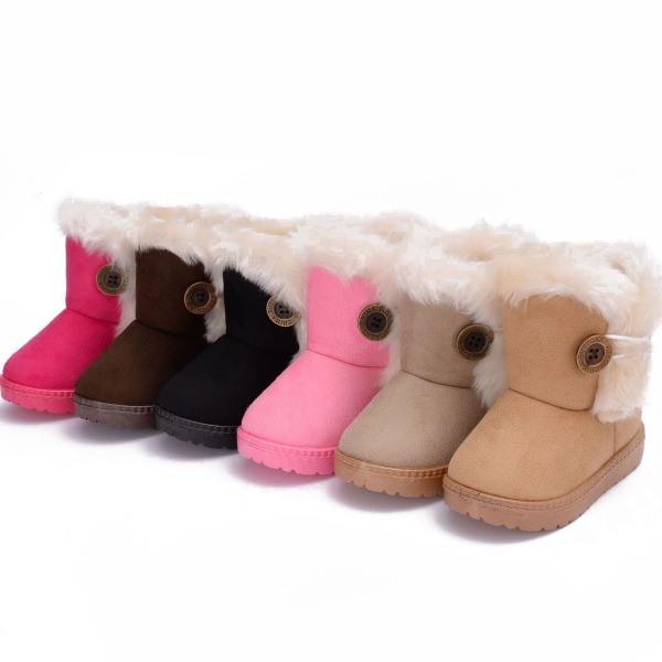 Snöskor för flickor i bomull Foder för vinterhalkfria skor brown 16.2cm