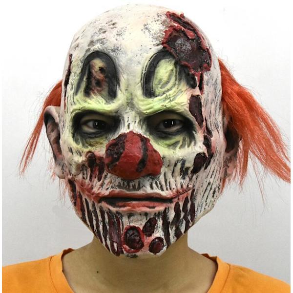 Halloween-pelottavat naamiot Lateksipelottavat klovnaamiot White Red