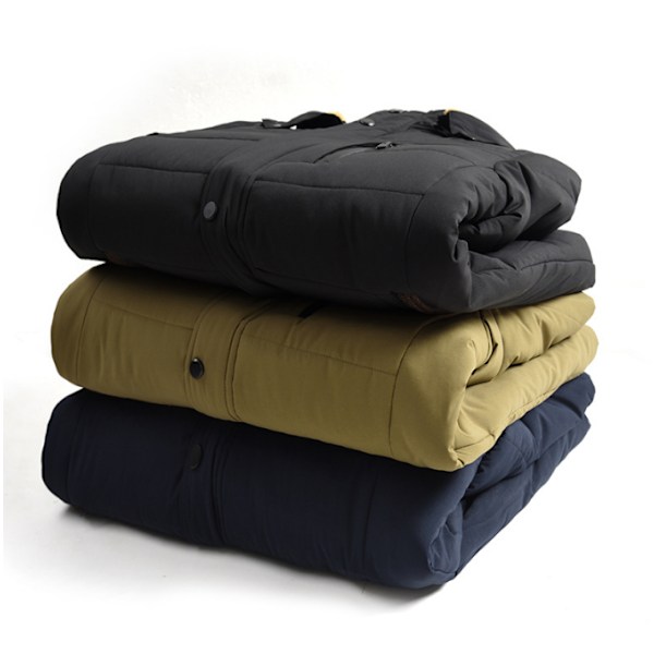 Vinterkappa för män, varm jacka med huva Khaki XL