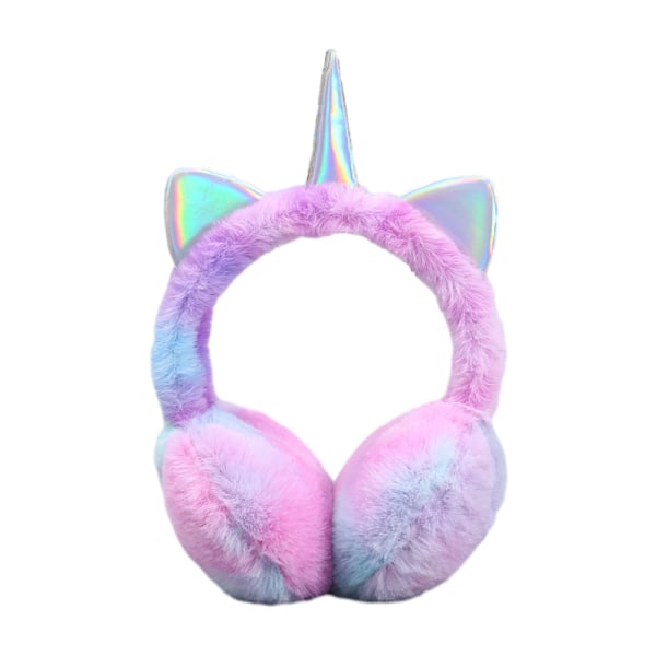 Söta Rainbow Unicorn hörselkåpor för barnflickor Purple