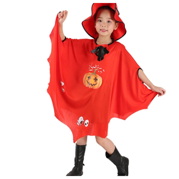 Halloween-kappa för barn, häxkostym för förtrollande föreställningar Red