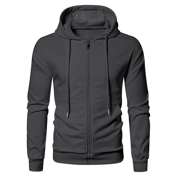 Fleecehettegenser med full glidelås for menn Dark Grey S