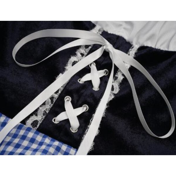 Damkläder Oktoberfest Snörning Rutiga Uniform Blue M