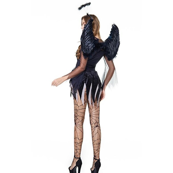 Damer Halloween Mørk Engel Uniform M