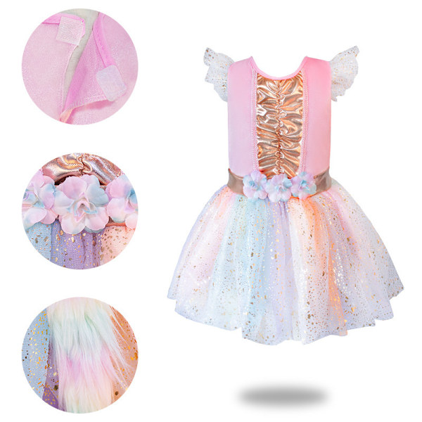 Unicorn Princess Dress Up kläder för små flickor L