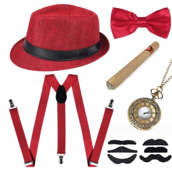 1920-luvun Miesten Asusteet Teemajuhliin Red