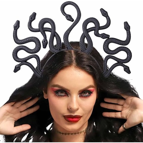 Medusa Slangehodeband Gullgudinne Hodepynt Black