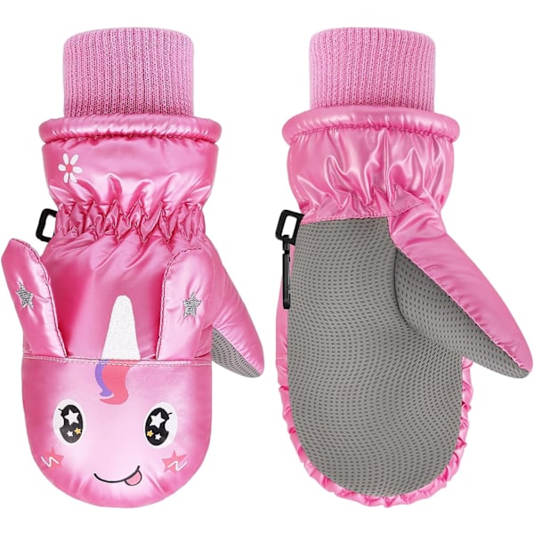 Vantar för småbarn, Snöhandskar i Varm Korallfleece Pink