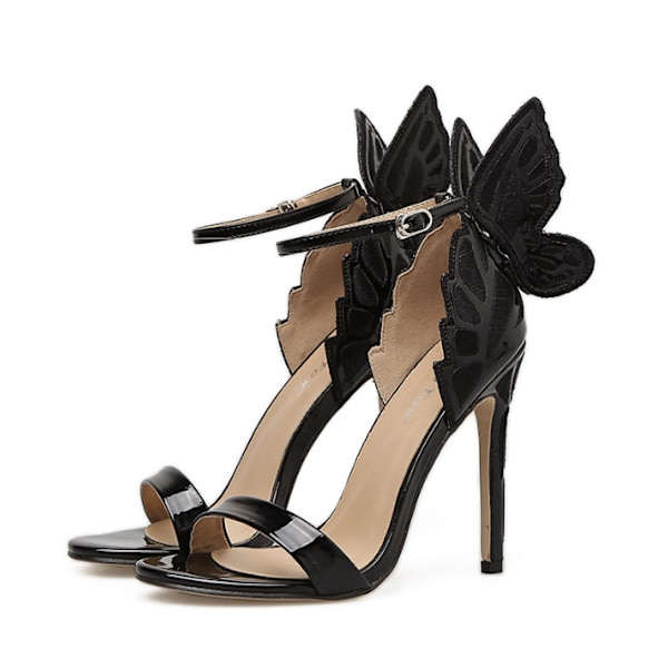 Butterfly Wings Kvinnliga Sandaler Stiletto High Heels black 37