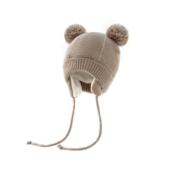 Barn vinter stickade mössa handskar set khaki