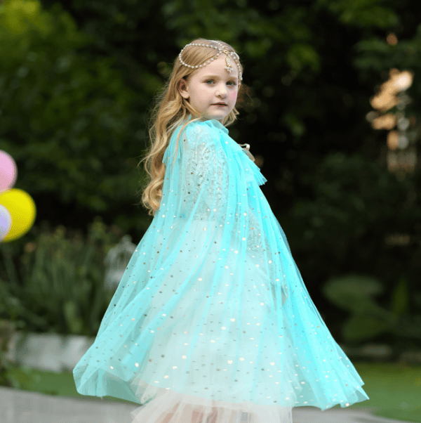 Prinsesskappa för små flickor Cape blue M