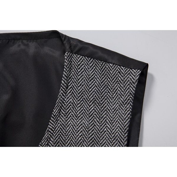 Herrar Casual Singelknäppt Väst Gray XL