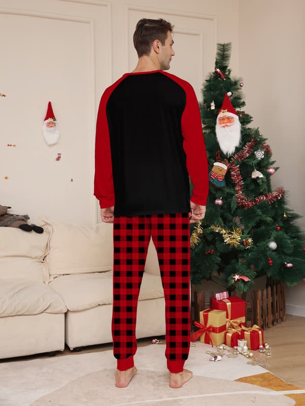 Julepyjamas med Sød Hjorteprint - Langærmet PJS Sæt Dad L