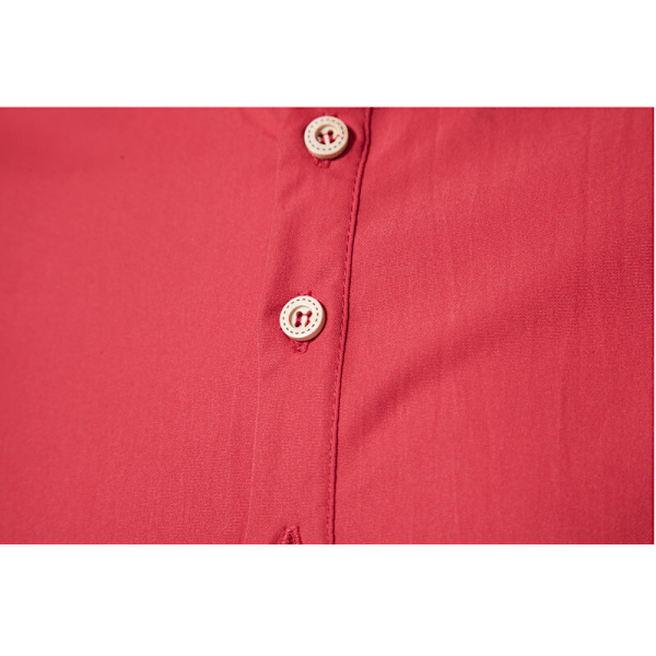 Herr T-shirt med Kort Ärm, Stående Krage, Enfärgad Red XXL