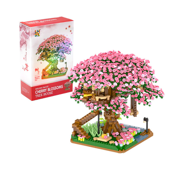Kirsebærblomst Træ Blomsterhus Mikro Byggeklodser Sæt Style 1