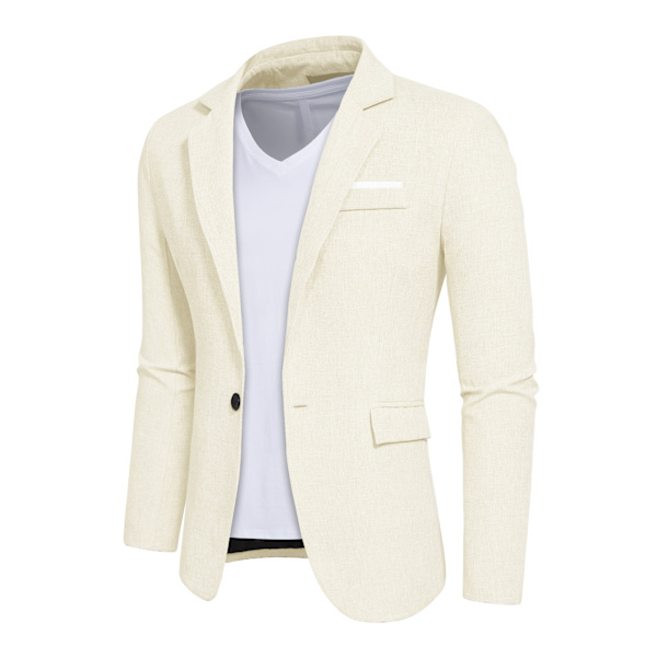 Slim Fit kavaj för män, lätt kostymjacka, 1 knapp Goose yellow XL