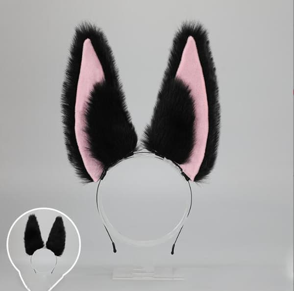 21CM Beast Ears Plush Søt Hodeplagg Black Pink