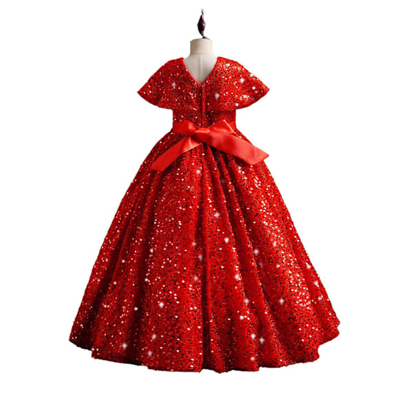 Tyttöjen juhlamekko, sekavenki, muodollinen, tyylikäs syntymäpäivämekko Red 120