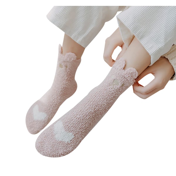5 st Fuzzy Socks för kvinnor pink