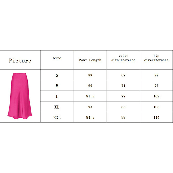 Elegant Dam Satin Silkeslen Kjol Hög Midja A-linjeformad Midikjol Black XL