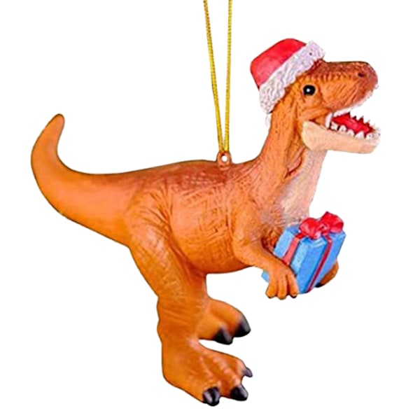 Dinosauriefigurer hängande prydnad för julgran brown