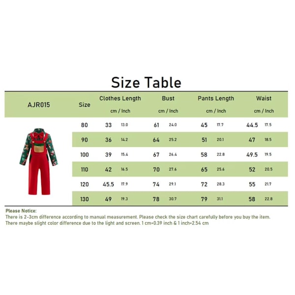 Jultomte-tryckad skjorta + byxdress-set för pojkar 100cm