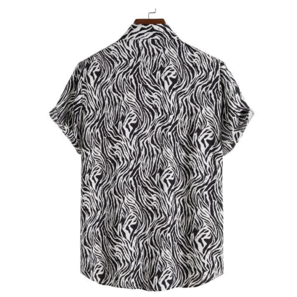 Kortärmad printed skjorta för män Casual skjorta black S