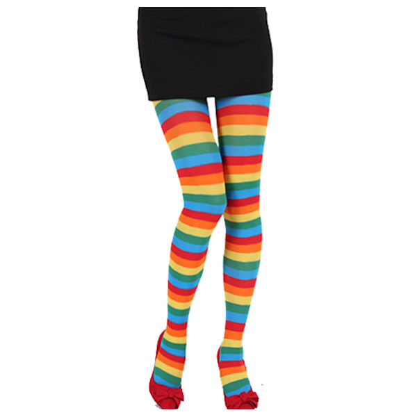 2st Kvinnor långrandiga strumpor Halloween strumpor Rainbow