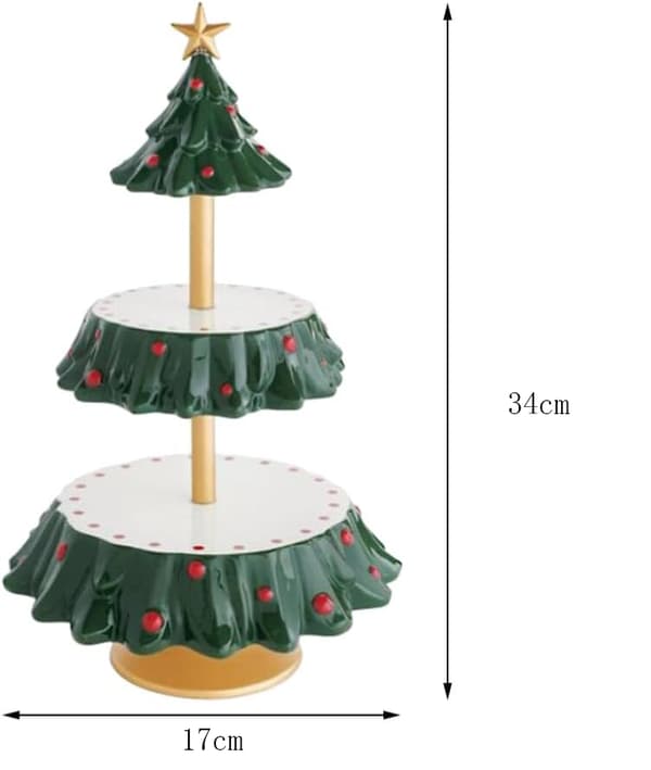 Lagdelt Juletrærserveringsstativ, Julekake-Cupcake-Stativ Green