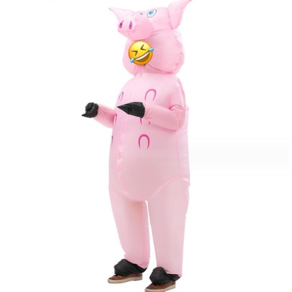 Uppblåsbar Piggy Dress Up Halloween Vuxen kostym Pink