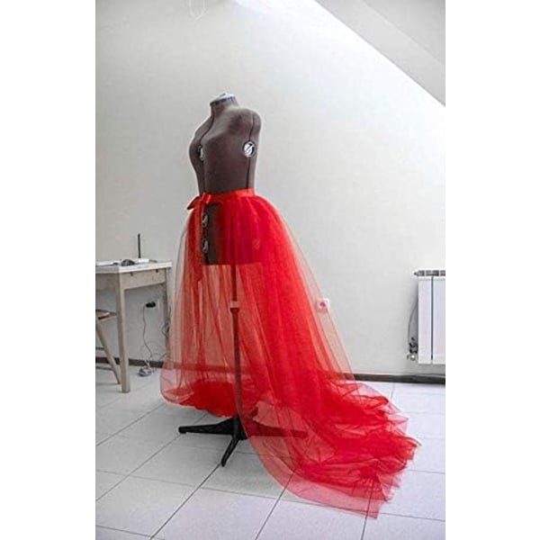 Kvinders Tulle Tutu Lange Skørter Bryllup Maxi Kjole Red