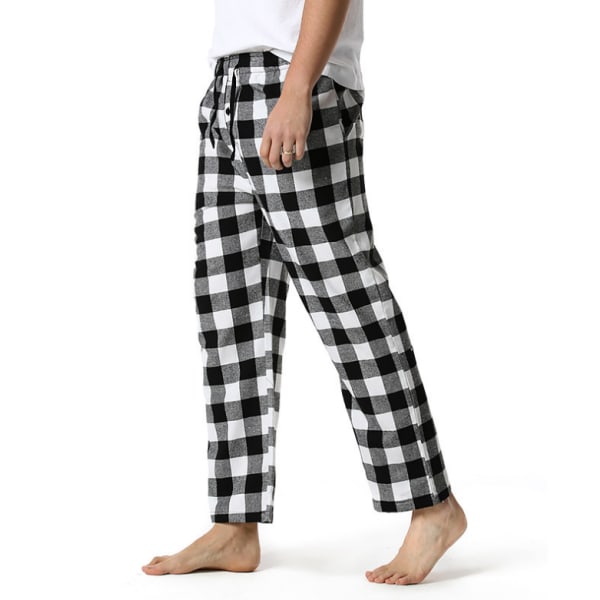 Supermjuka pyjamasbyxor i bomull för män black S