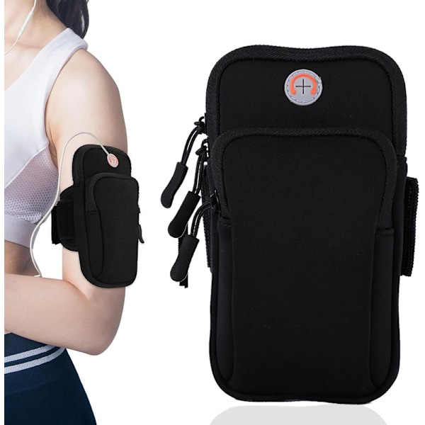 Sports Armbånd, Løbe- og Fitness Universal Smartphone Armtaske Black