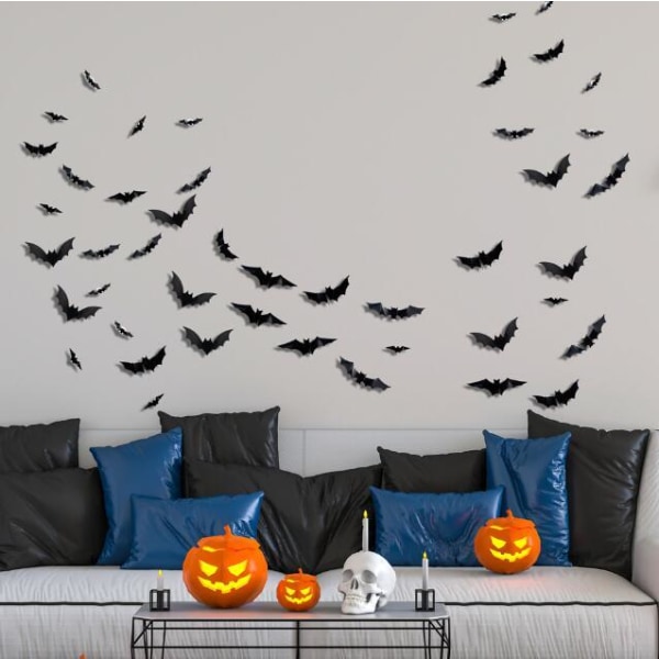 Halloween LED Blinkende Flagermus Vægsticker 36PCS