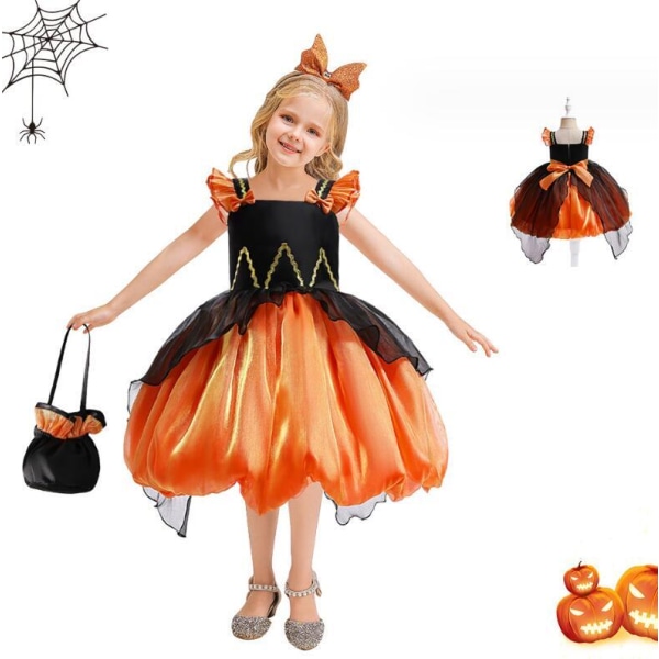 Jente Halloween-kjoler med Ruffler og Sleng 110CM