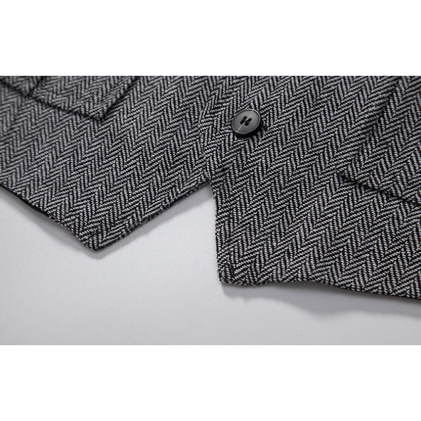 Herrar Casual Singelknäppt Väst Gray 2XL