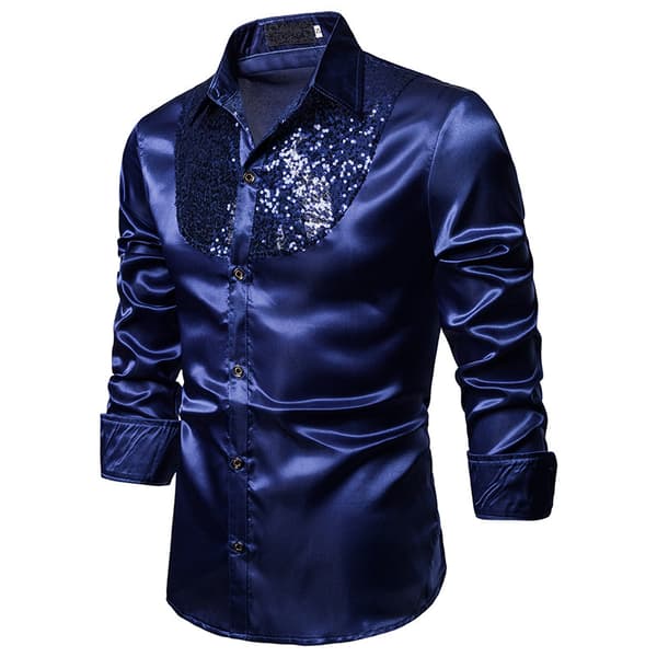 Herrar Glittrande Sekvens Disco Party Klänningar Blue M