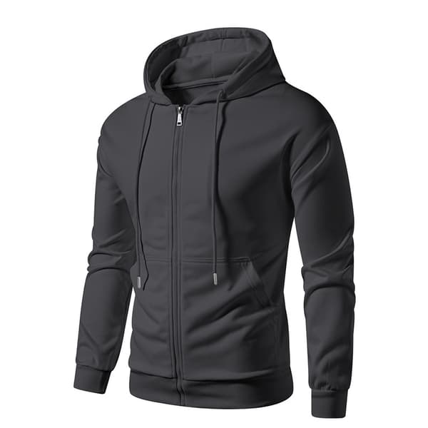 Fleecehettegenser med full glidelås for menn Dark Grey M