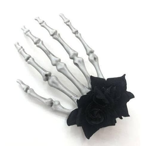 Halloween-skjelett Rose Claw Hodeplagg Black