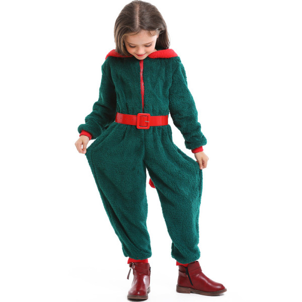 Jultomtenissdräkt Santa Claus Cosplay Förälder-Barn Kostym Child M