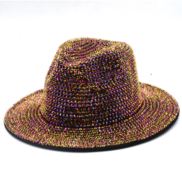 Mode paljett Fedora hatt green purple S