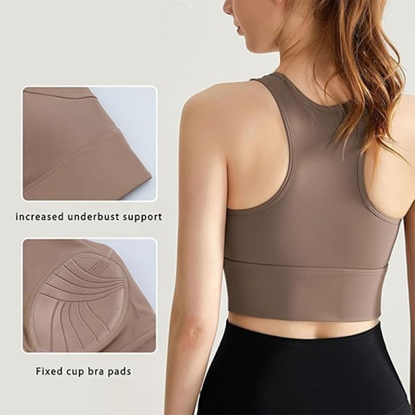 Sport-bh för kvinnor, yoga, gym, löpning, trådlös, vadderad Black M