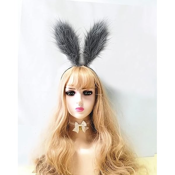 Cosplay Kanin Bunny Lange Ører Hårklemmer Hårbøjle Grey