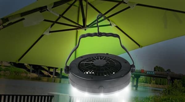 USB 3 i 1 campingfläktljus Black