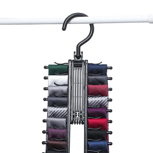 1-pack Svart slipsställ, arrangör, galge, hållare
