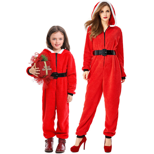 Santa Huvtröja Julpyjamas för Vuxen Barn Girl XL