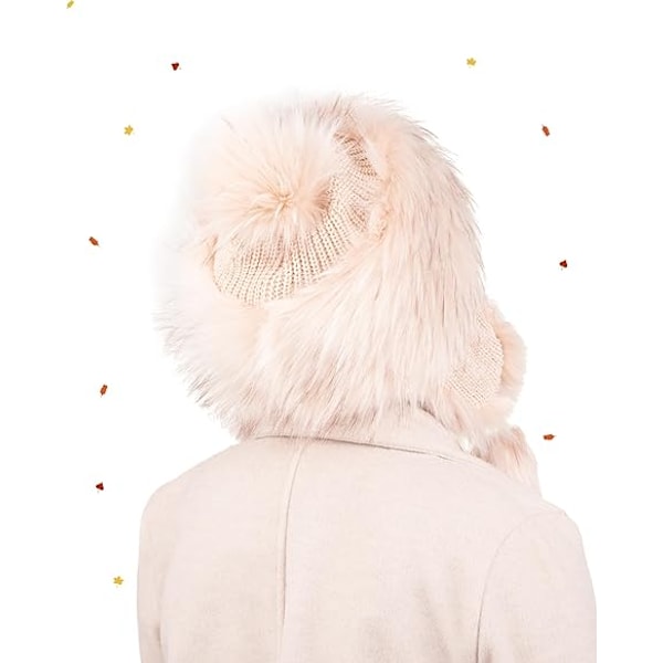 Fuskpäls Trapperhatt för Kvinnor Varm Ryssisk Pälshatt Beige