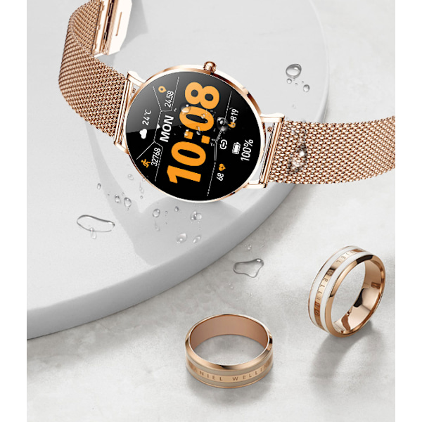 Smartwatch til Kvinder, Vandafvisende Smartwatch Gold