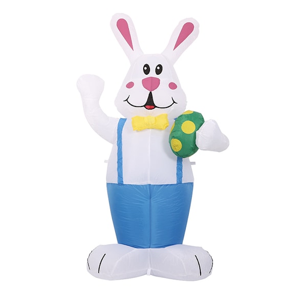 Påskblå Kanin som Håller Ägg Uppblåsbar Utomhusdekoration Rabbit